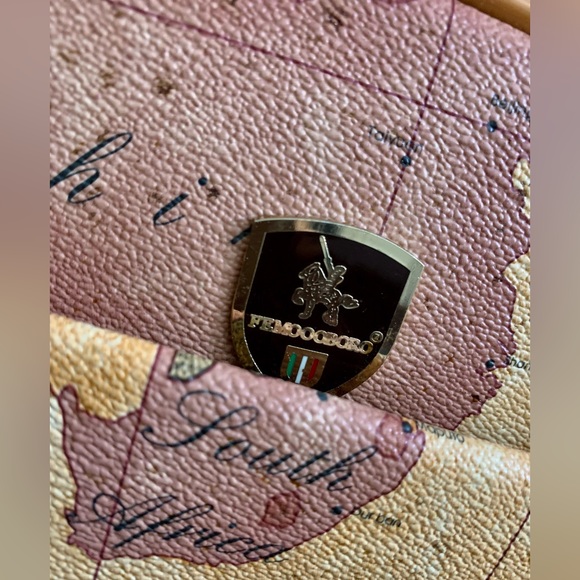 💼🧳FEMOOBORO TRAVEL BAG, LEATHER, MAP PRINT💼IITALY🧳#FEMO - Picture 5 of 17